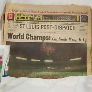 Original 1982 St. Louis Cardinals World Series Post-Dispatch Newspaper